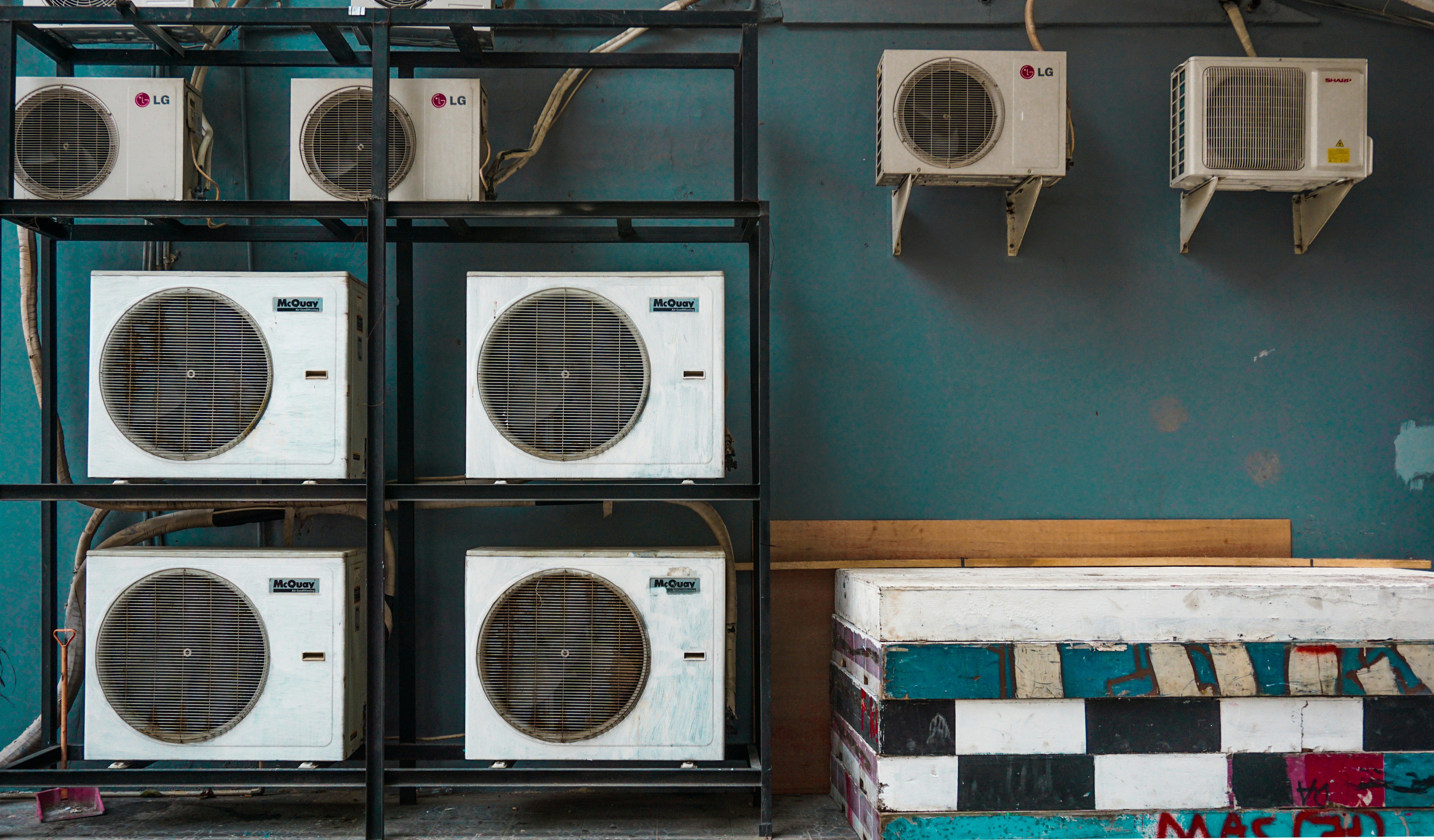 HVAC supplies and equipment display